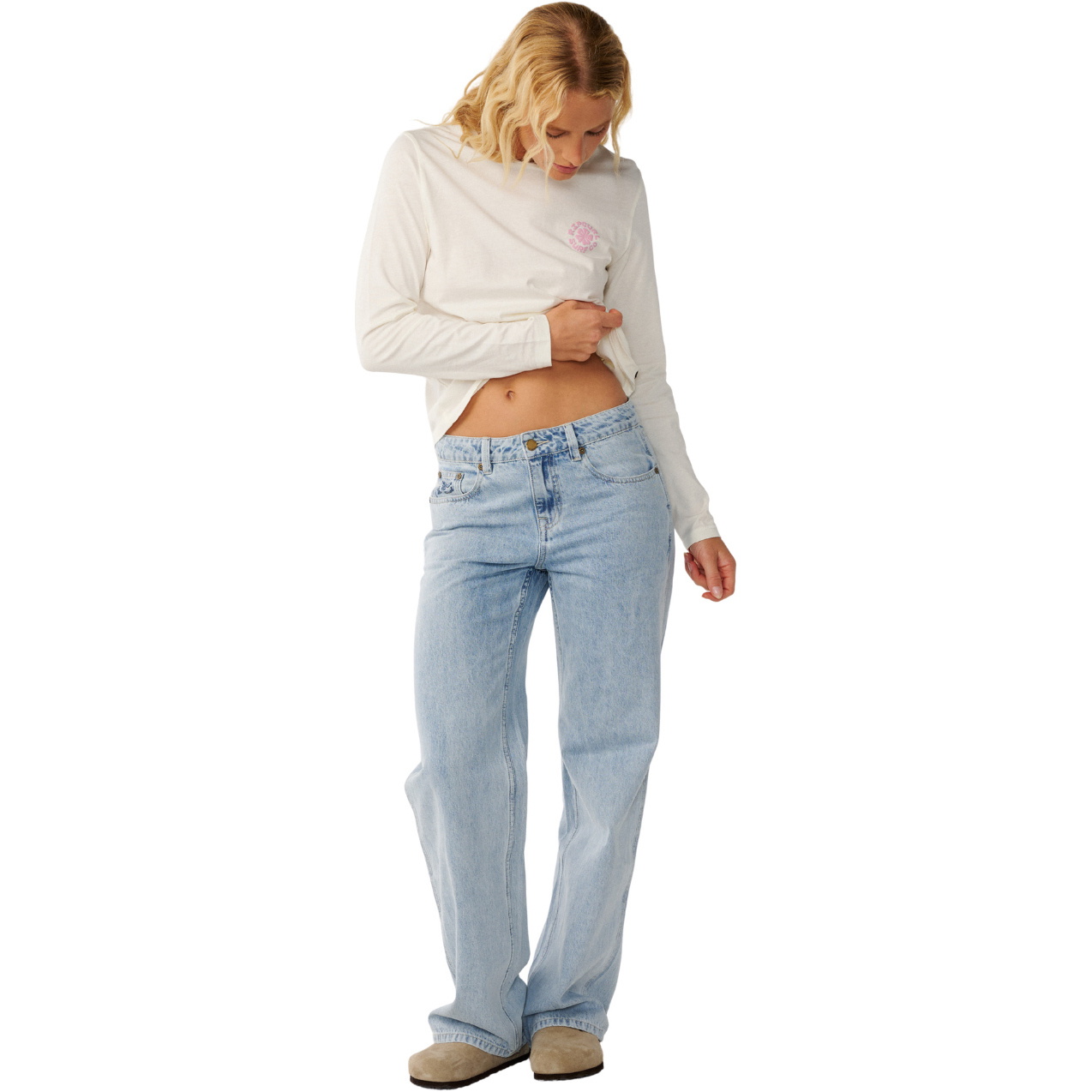 2026 Rip Curl Womens Party Wave Long Sleeve T-Shirt 0Q8WTE - Off White